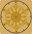 Vintage antique wall clock isolated vector image