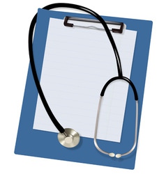 Stethoscope and blank vector image