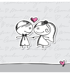 Hand drawn wedding couple vector image