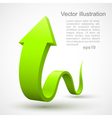 Green wavy arrow 3D vector image