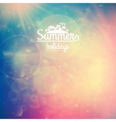 Summer holidays sunset with defocused lights vector image