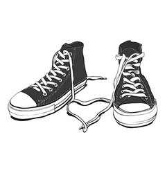 Sneakers With Lovely Heart vector image