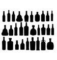 Silhouette alcohol bottle vector image
