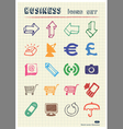 Business media and social network web icons set vector image