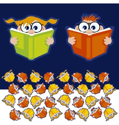 Reading books vector image