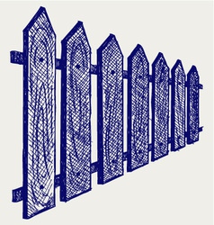 Wooden fence vector image