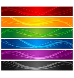 Colorful wavy line banners vector image
