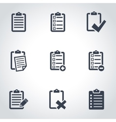 Black check list icon set Black check list icon set vector image