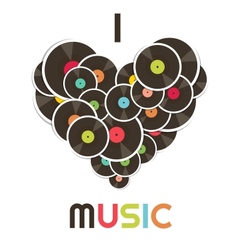 I love music vector image