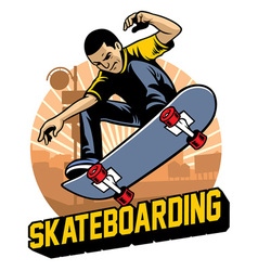 Skater do the skateboard jumping trick vector image