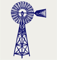 Old windmill vector image