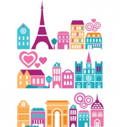 Silhouettes of european cities paris vector image
