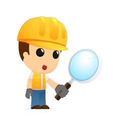 Funny cartoon builder vector image