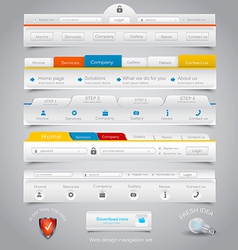 Web site navigation menu pack 22 vector image