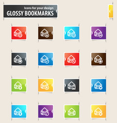 Mail and envelope bookmark icons Mail and envelope bookmark icons vector image