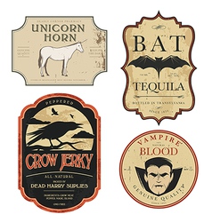 Funny vintage colored Halloween potion labels vector image