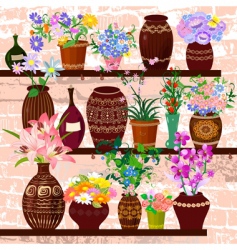 Flowerpots vector image