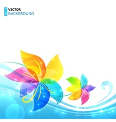 Bright shining flowers background vector image