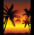 Tropical sunset vector image