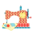 Sewing machine on white vector image