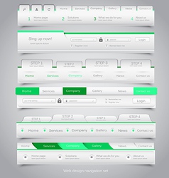 Web site navigation menu pack 25 vector image