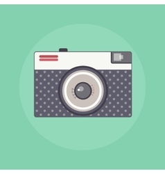 Vintage Retro camera color flat vector image