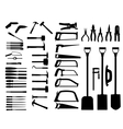 Set of power tools shovel drill hammer icon vector image