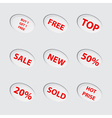 Collection of red sale icons vector image