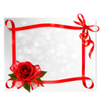 Valentines day background Red rose with gift red vector image