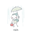 Man in rain vector image