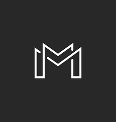 Letter M logo or two modern monogram symbol mockup Letter M logo or two modern monogram symbol mockup vector image