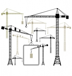 Cranes silhouettes vector image
