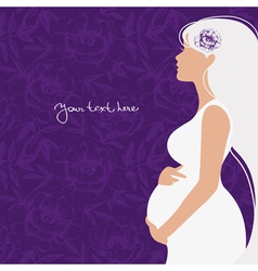 Silhouette of pregnant woman vector image