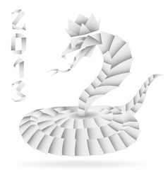 Paper Origami Snake with 2013 Year vector image