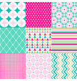 Seamless patterns with fabric texture vector image