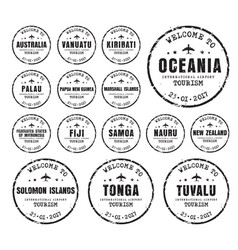 Set of old stamps with the name of the cores vector image