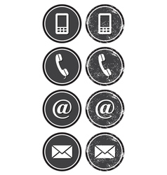 Contact web and internet retro icons set vector image