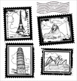 World landmarks stamps vector image