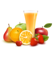 Fresh fruit and juice vector image