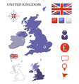 United Kingdom map and icons set vector image