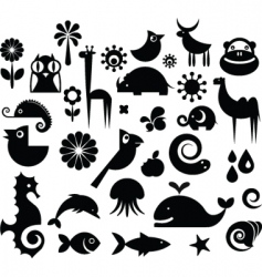 Animal icons vector image