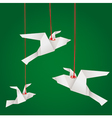 Paper origami birds vector image