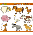 Farm animals set cartoon vector image