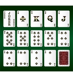 Playing cards Set Clubs vector image