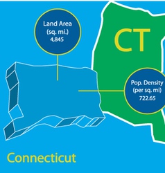 Connecticut 3D info graphic vector image