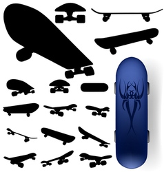 Skateboard silhouettes vector image
