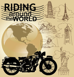 Riding around the world vector image