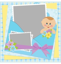 Template for babys photo album vector image