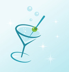 Martini drink in glass vector image