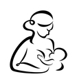 Young woman breastfeeding her baby symbol vector image